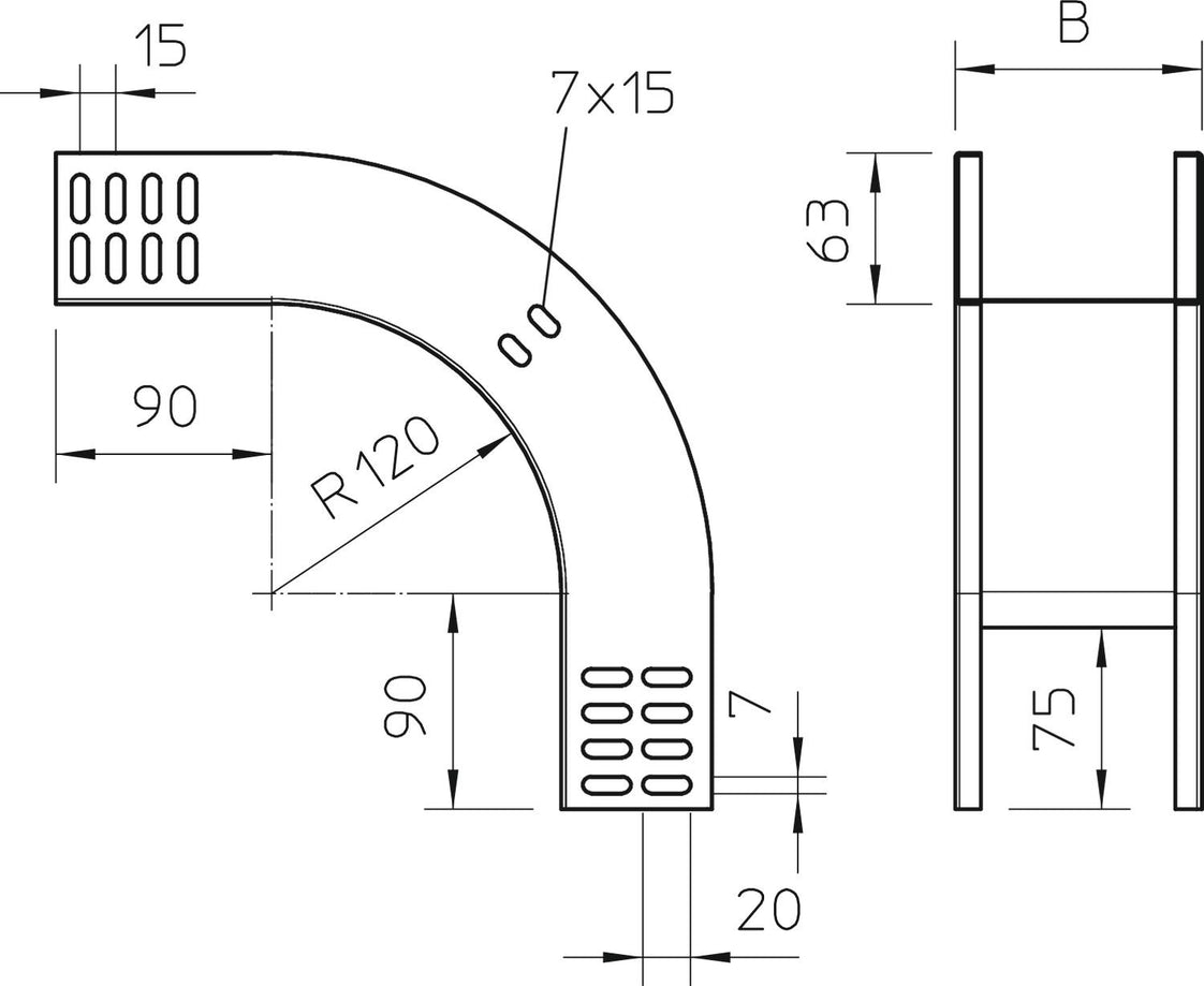 OBO RBV Bend/corner Piece Cable Tray - 7007055