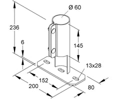 HKL Floor Mount Cable Pipe - 69114