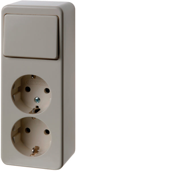 Hager Berker Switch Socket Combination Surface Mounted - 61402640