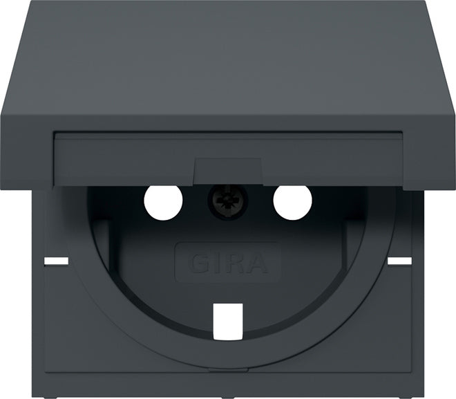 Gira Schuko Outlet Cover System 55 Anthracite - 492228