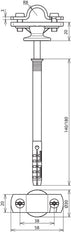 Rod Holder With Flange For 16mm Rod With 180mm Frame Dowel - 273731
