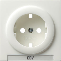 Gira S-Color Wall Socket Cover With Label Field Pure White - 144740