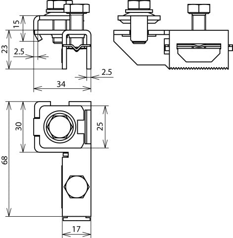 Dehn Clamp Chuck With Prongs For Strap 25x0.3mm For Rd 10mm - 540210