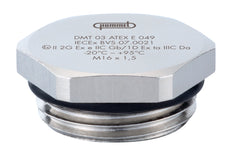 Metric Ex-e Nickel Plated Brass Plug M40x1.5 - 1198400050