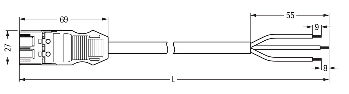 Pre-Assembled 3-Pole Connecting Cable 3M CCA - 771-9393/267-301