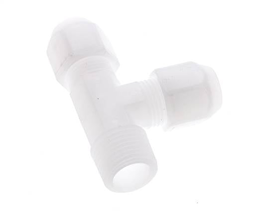 10x12mm & R1/2'' PP Right Angle Tee Hose Fitting with Male Threads 10bar/145psi