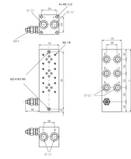 NG6 (D03) Sub-Plate 7 Stations with Relief Valve 100-315bar