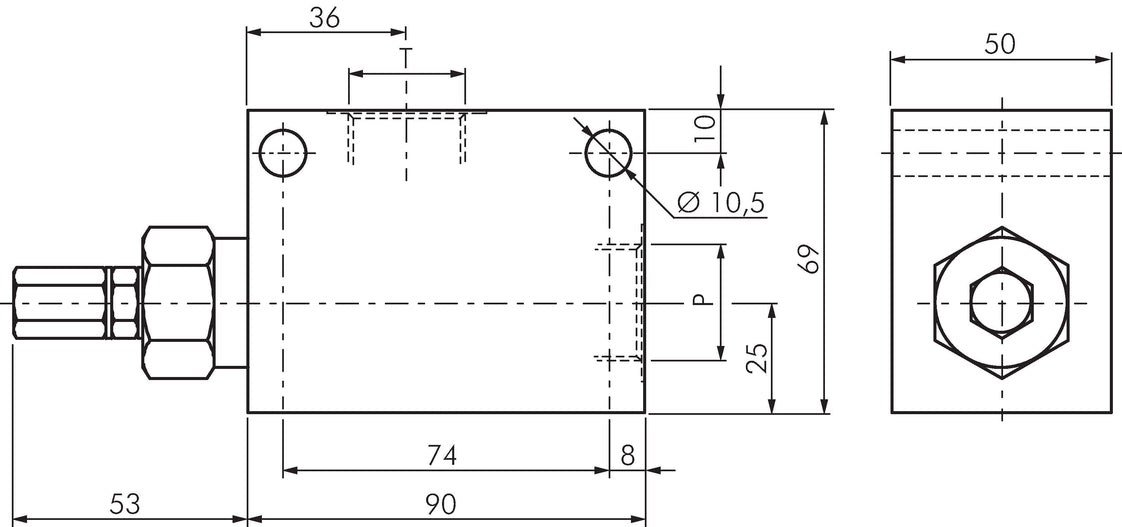 G1/2'' Hydraulic Inline Relief Valve 35-350bar 150l/min