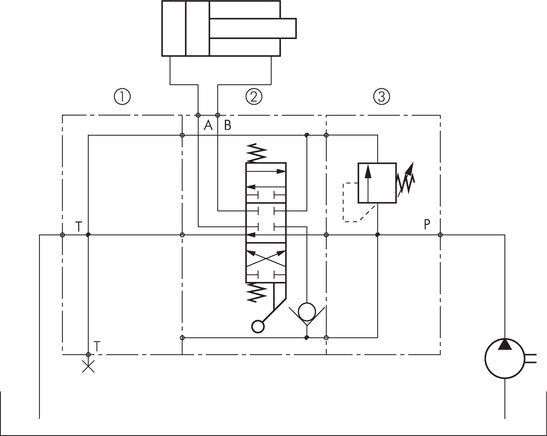 Hydraulic Hand Lever Valve Outlet Section G1/2 Tank Port