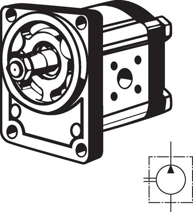 Hydraulic Gear Pump 4cm³ 250bar Bosch Flange Size 2 - Rexroth