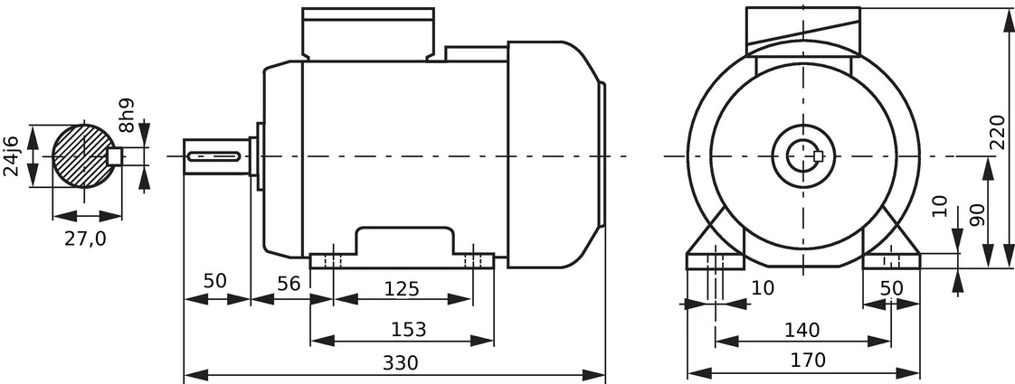 2.2kW 2-Pole Three-Phase Motor IEC 90 B3 Foot Mounted 400/690V