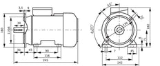 0.55kW 2-Pole Three-Phase Motor IEC 71 B35 Foot & Flange 230/400V
