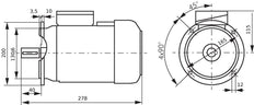 0.75kW 4-Pole Three-Phase Motor IEC 80 B5 Flange Mounted 230/400V