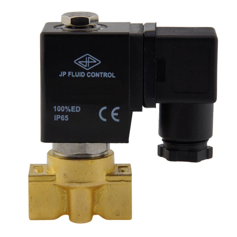 Solenoid Valve HP-DA 1/4'' high pressure brass PTFE 4-100bar 230V AC