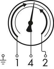 Contact Pressure Gauge 1NC/2NO 0..40bar (580psi) Stainless Steel/Brass 100mm Class 1 Below Connection