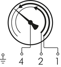 Contact Pressure Gauge Double NO 0..2.5bar (36psi) Stainless Steel 100mm Class 1 Below Connection