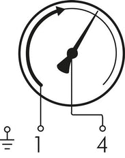 Contact Pressure Gauge NC 0..60bar (870psi) Stainless Steel 100mm Class 1 Below Connection