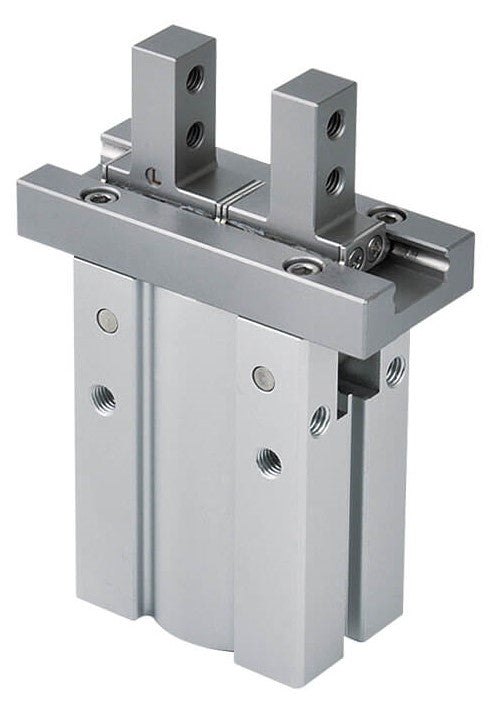 D20 mm 2-Jaw Parallel Double Acting Pneumatic Gripper Long Stroke Standard Through Hole Jaws