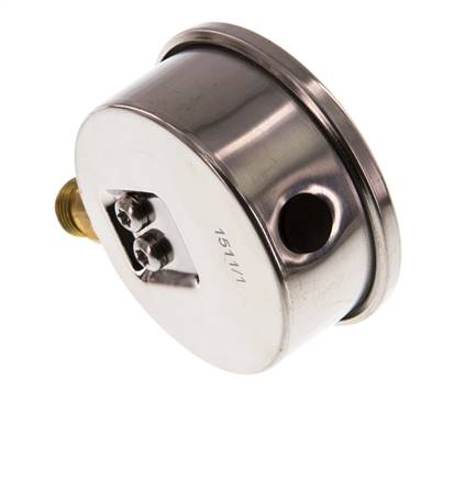0..1 Bar (0..15 psi) Glycerin Pressure Gauge Below Stainless steel/Brass 63 mm Class 1.6