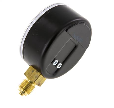 -1..9 Bar (-15..131 psi) Pressure Gauge Below Steel/Brass 63 mm Class 1.6