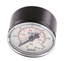 0..60 Bar (0..870 psi) Pressure Gauge Rear Steel/Brass 50 mm Class 1.6