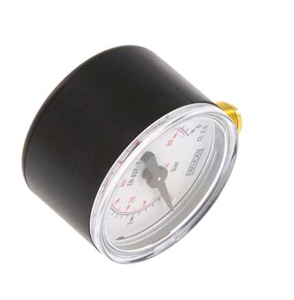 0..6 Bar (0..87 psi) Pressure Gauge Below Plastic/Brass 40 mm Class 2.5