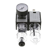 FRL 2-Part G1/4'' 800 l/min 0.5-10.0bar/7-145psi Semi-Auto 40 mm Pressure Gauge Polycarbonate Futura 0