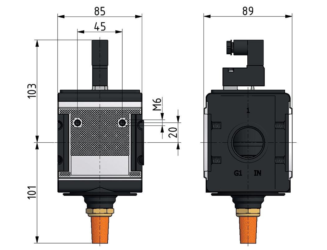 3/2 Valve G1 24VDC 12500 l/min Multifix 4