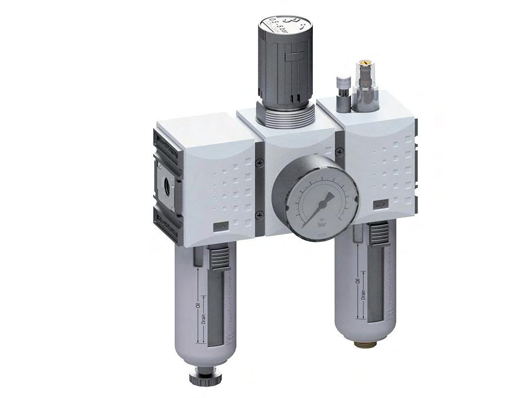 FRL 3-Part G3/8'' 1750 l/min 0.1-1.0bar/1-14psi Semi-Auto Metal Futura 1