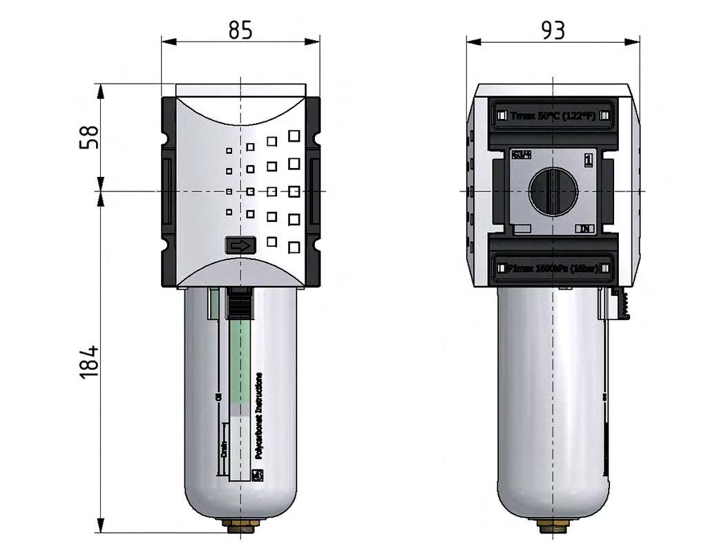 Activated Carbon Filter G3/4'' 2500 l/min Without Drainage Polycarbonate Futura 4