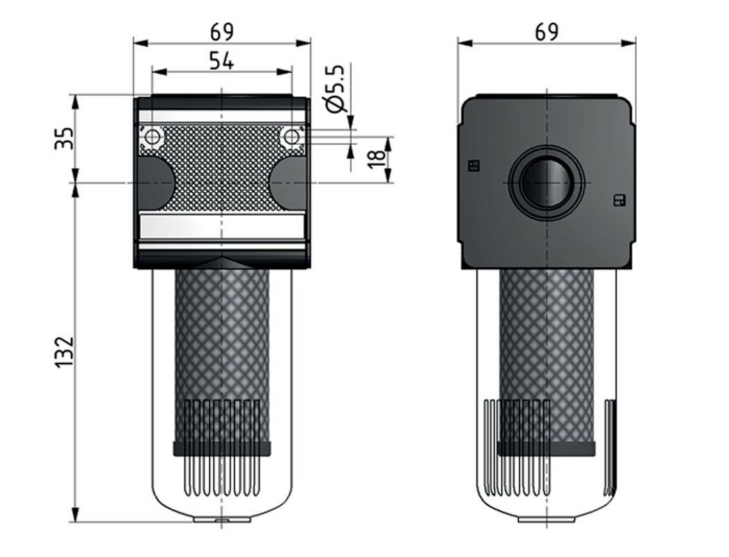 Activated Carbon Filter G1/2'' 1500 l/min Semi-Auto Polycarbonate Multifix 2