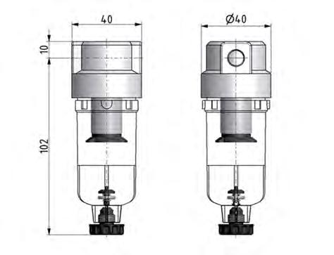 Filter 5microns G1/4'' 800 l/min Semi-Auto Metal Standard 0