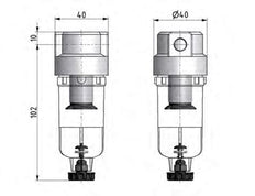 Filter 5microns G1/4'' 800 l/min Semi-Auto Metal Standard 0