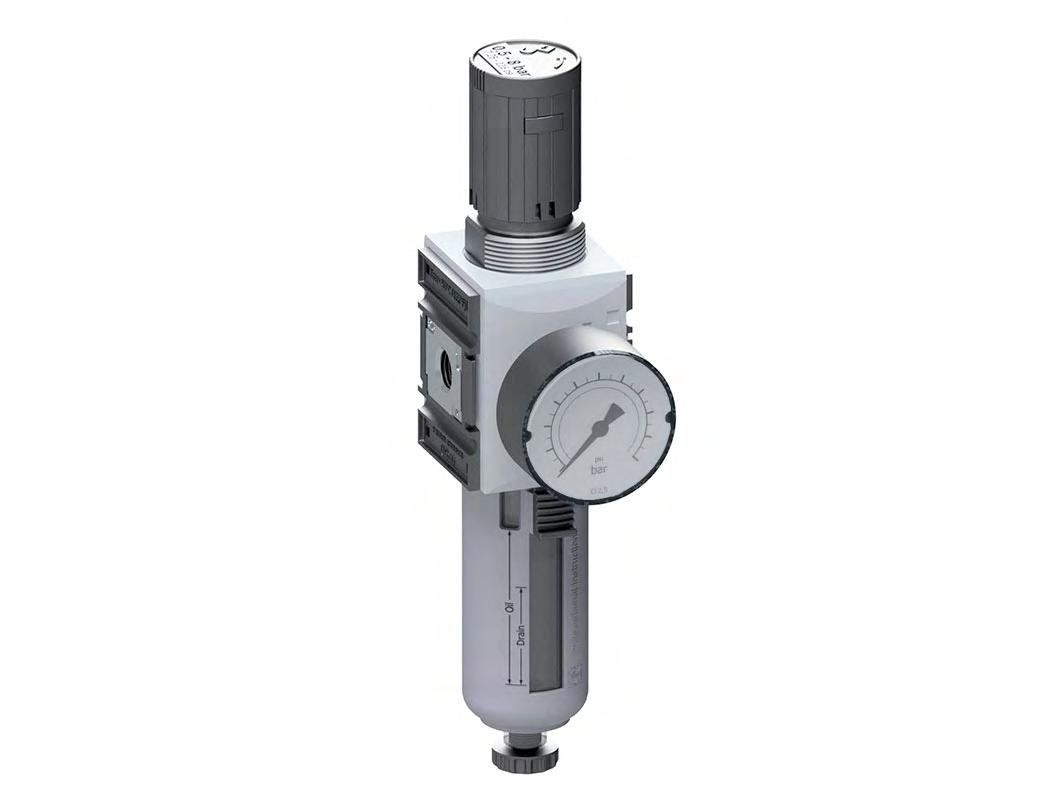 Filter-Regulator G3/8'' 2500 l/min 0.5-10.0bar/7-145psi Auto (Closed Without Pressure) Polycarbonate Futura 1