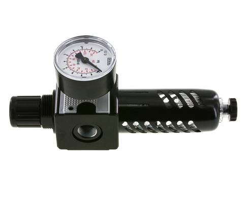 Filter-Regulator G3/8'' 1600 l/min 0.2-6.0bar/3-87psi Semi-Auto Protective Cage Polycarbonate Multifix 1