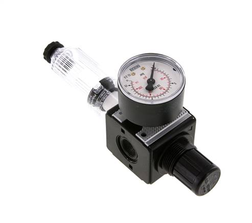 Filter-Regulator G3/8'' 1600 l/min 0.5-10.0bar/7-145psi Semi-Auto Polycarbonate Multifix 1