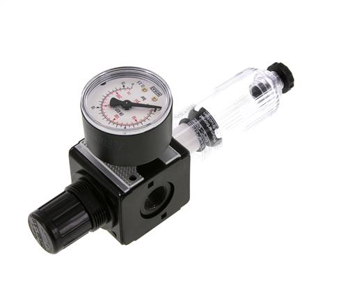 Filter-Regulator G3/8'' 1600 l/min 0.5-10.0bar/7-145psi Semi-Auto Polycarbonate Multifix 1
