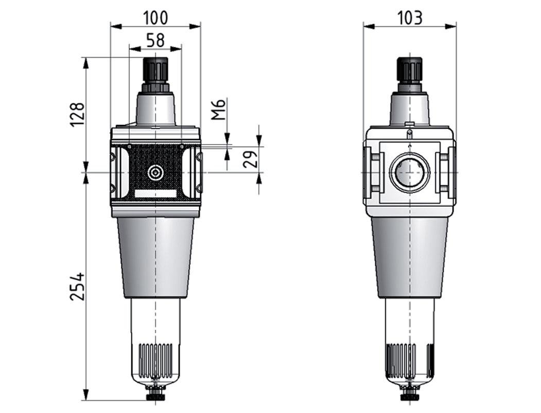 Filter-Regulator G3/4'' 15000 l/min 0.1-3.0bar/1-44psi Auto Metal Multifix 5