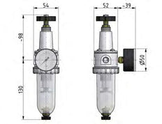 Filter-Regulator G3/8'' 900 l/min 0.2-6.0bar/3-87psi Semi-Auto Metal Standard 1