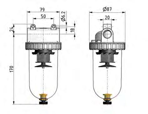 Filter 5microns G1/2'' 4000 l/min Semi-Auto Polycarbonate Standard 3
