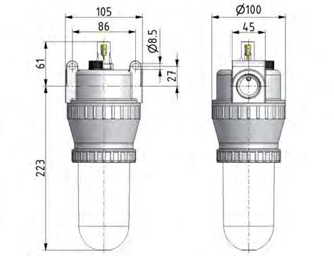 Lubricator G3/4'' Polycarbonate Standard 5