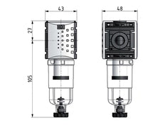 Microfilter 0.01microns G1/4'' 190 l/min Auto Polycarbonate Futura 0