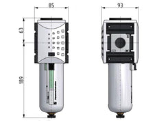 Pre-Filter 0.3microns G3/4'' 1500 l/min Semi-Auto Metal Futura 4