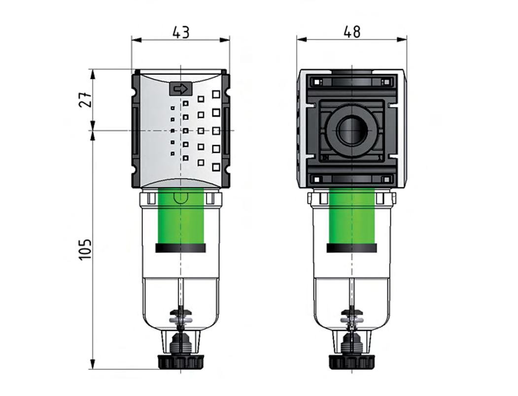 Pre-Filter 0.3microns G1/4'' 140 l/min Semi-Auto Metal Futura 0