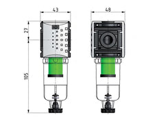 Pre-Filter 0.3microns G1/4'' 140 l/min Auto Metal Futura 0