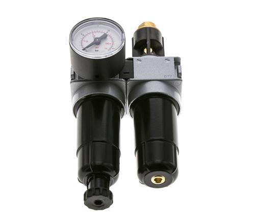 FRL 2-Part G1/8'' 700 l/min 0.5-10.0bar/7-145psi Semi-Auto 40 mm Pressure Gauge Metal Multifix 0