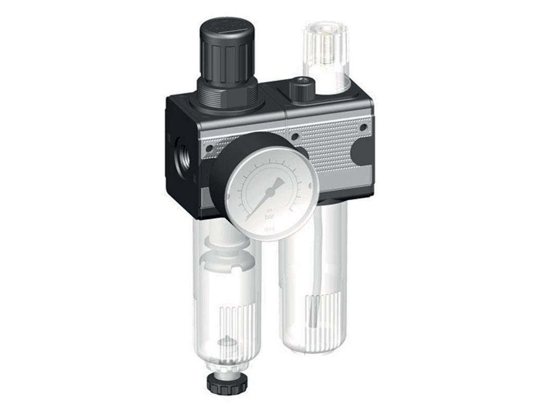 FRL 2-Part G1/4'' 1200 l/min 0.1-3.0bar/1-44psi Auto Polycarbonate Multifix 1