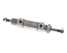 ISO 6432 Round Double Acting Cylinder 25-10mm - Magnetic - Male Threaded - Double Rod