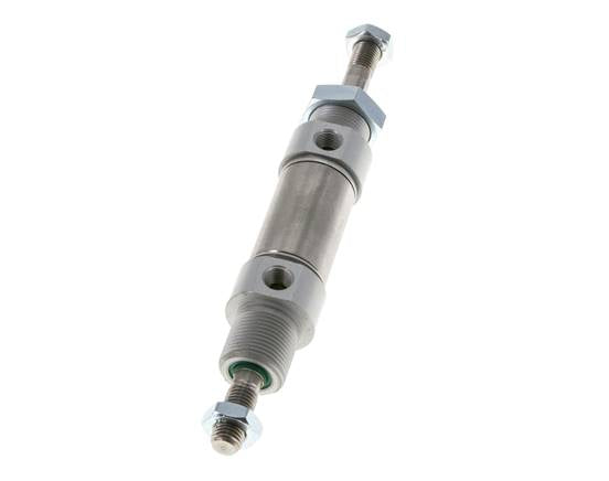 ISO 6432 Round Double Acting Cylinder 25-10mm - Magnetic - Male Threaded - Double Rod