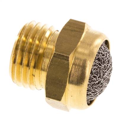 G1/4'' Brass Compact Pneumatic Muffler 1.4301 Wire Mesh [5 Pieces]